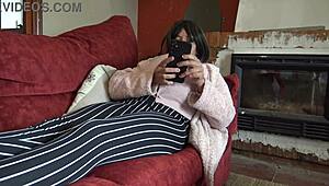 Horny pregnant MILF seduces stepson for taboo sex