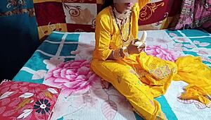 Indian Bridal Bhabhi's Insane Blowjob with Step Brother