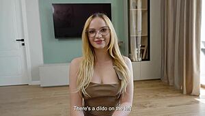 Beautiful blonde gets fucked in different positions and swallows cum