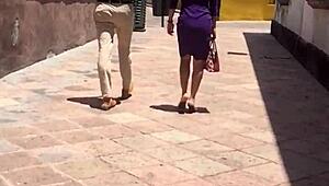 Voyeur Catches Riquisima Cougar Nalgas in Steamy Hidden Moment