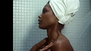 Kolchak the night stalker sexy ebony shower girl undresses in bathroom bedroom nude bathing high definition