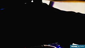 Tenshii Tushii demolished in doggystyle after cock sucking! 😈 Wild babe with natural tits and piercing gets interviewed.