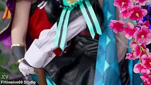 Anime cosplay lesby šukají se straponama