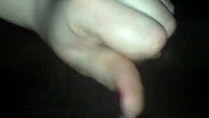 amateur cums in pantyhose lingerie during fast handjob