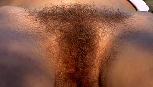 Watching a Hairy Pussy Milf Sunbathing Outdoors in Swimsuit