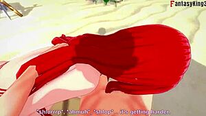 Parasoul fucks on beach.