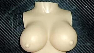 I give myself a Russian handjob using Dolly's small tits in domination scene. Close-up uncensored view.