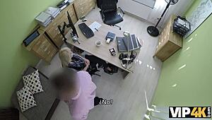 vip4k sweet blonde gives in to naughty loan agent