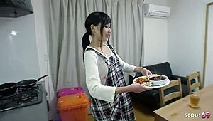 Skinny Japanese Virgin Step-Sister Tricked into Creampie in Uncensored JAV
