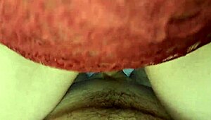 Hot cum splattered on hairy pussy after intense missionary banging.