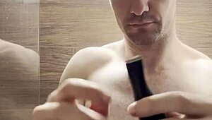 trimming sweaty armpits and chest after gym for photoshoot prep 😅