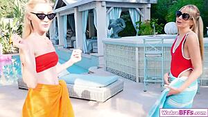 Lesbian Babe Licks Pussy of Two Friends