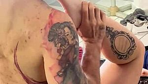 novinha branquinha gets spanked and fucked by muscular bodybuilder