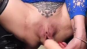 Fucking my dildo with intense close-up action