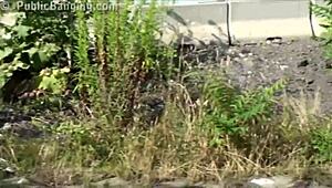 outrageous public street teen 18+ gangbang orgy with intense banging