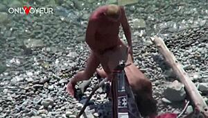 Exhibitionist wife gets fucked on a public beach