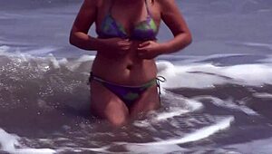 Stunning 59-Year-Old Latina Shows Bikini Body on Beach