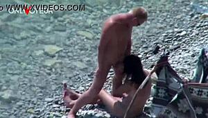 Exhibitionist wife gets fucked on a public beach