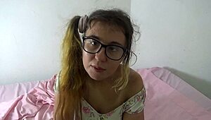 A young and stupid slut gets Daddy to fuck her hard