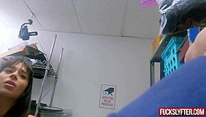 Repressed Thief Hides Perfume Bottle While Facing Intense Deepthroat Action