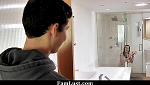 Can you believe stepsis Angel Ryder taking that big cock so intensely?