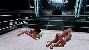 virtual pro wrestling bikini contest heats up the arena!