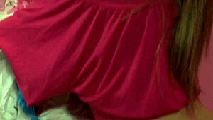 Faye and Georgia grind pussies with strapon in bedroom