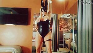 Latina pornstar with tattoos and big natural tits performs special Easter poly dance in 2025