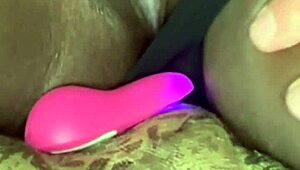 Sexy Black Model MASTURBATES Wild with Vibrator, Damn, She’s Hot for White Guy Watching!
