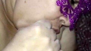 Woman moaning during massage in lingerie.