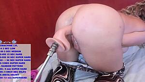 horny girl fucking her wet pussy with 9 inch dildo till beautiful orgasm