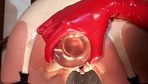 i'm fucking this slutty mistress in latex with gaping anal and cumshot