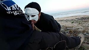 Amateur Slut Whore Gets Anal Cum Inside On African Beach Voyeur Tattoo