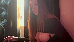 Hot Milf Artemisia Love Smokes While Showing Big Italian Boobs