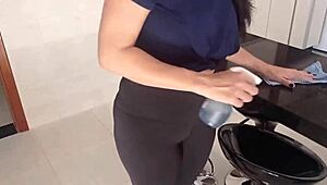 I Came Home And The Housekeeper In Leggings Turned Me On So I Offered Money For Sex