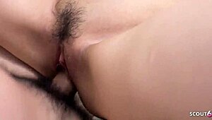 Uncensored jav porn shows japanese teen squirt orgasm before deep creampie in japan