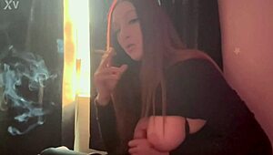 Hot Milf Artemisia Love Smokes While Showing Big Italian Boobs