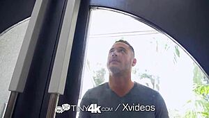 tiny4k girlfriend strips on webcam and gets boyfriend hard for action