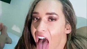 Deep blowjob for cuckold husband