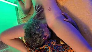 Coroa malandro bangs his young petite Brazilian girlfriend hard.