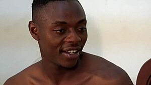 fat cameroonian gay slut plays solo after a good meal