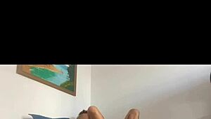 Horny after masturbation, I ride friend's cock bareback for creampie