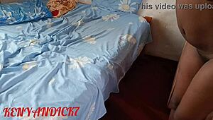 Hot ebony couple with hairy bodies and skillful in blowjob