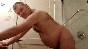 Martin Lavalle sodomizes himself with a dildo in bathroom