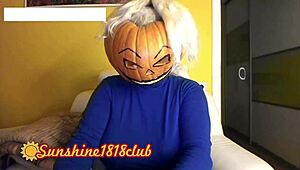 Happy Halloween, perverts! Big boobs pumpkin cam recorded on October 31st