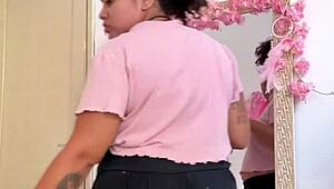 Chubby Latina babe farts loudly preparing for date