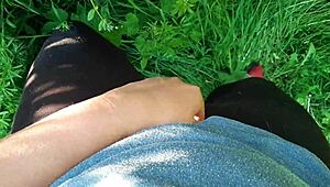 we masturbate with neighbor on street and cum together - lesbian illusion