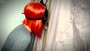 A ginger found a gloryhole and fucked there in a steamy scene