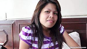 Asiansexdiary shows hairy pussy Pinay leaking cum.