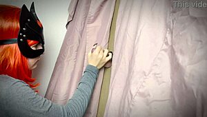 A ginger found a gloryhole and fucked there in a steamy scene